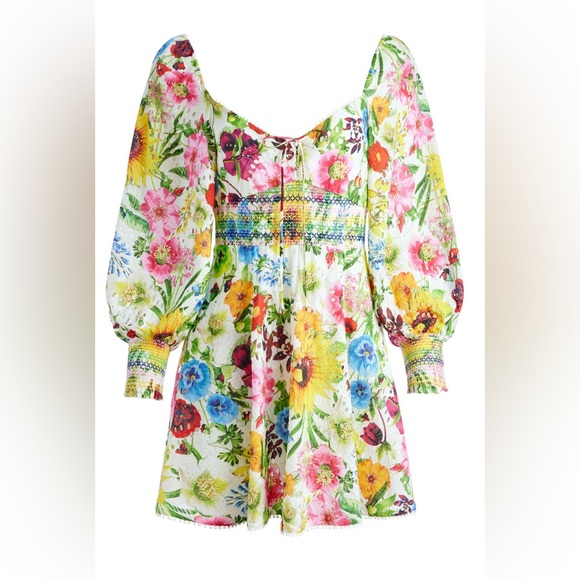 Alice + Olivia Crawford Sweetheart Floral Mini Dress Size 6 - Picture 6 of 14